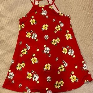 Never worn, red floral shift dress